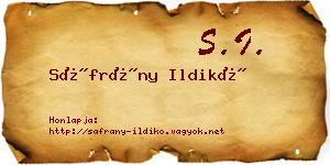 Sáfrány Ildikó névjegykártya